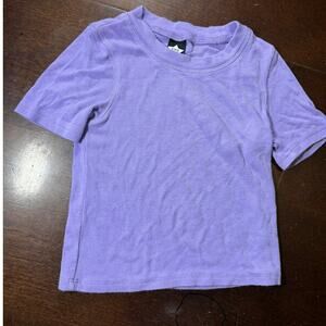 Pixie Lane Girls Lavender Waffle Knit Short Sleeve Tee Shirt Size 7